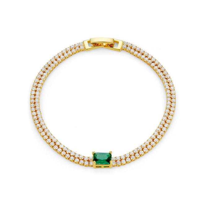 Hovedbilde Orelia Emerald & Crystal Double Row Tennis ...