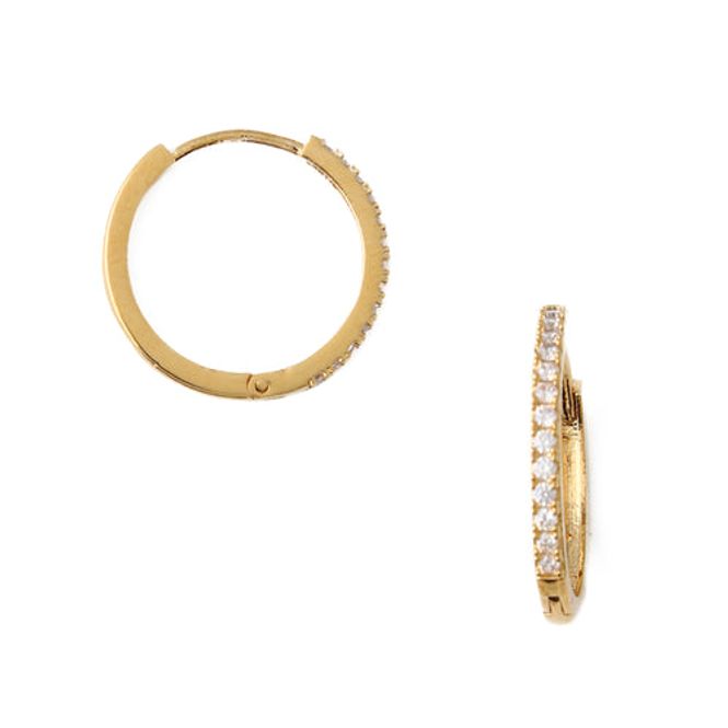 Hovedbilde Medium Pavé Hoops Gold 