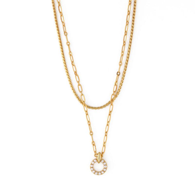 Pearl Open Circle Halskjede