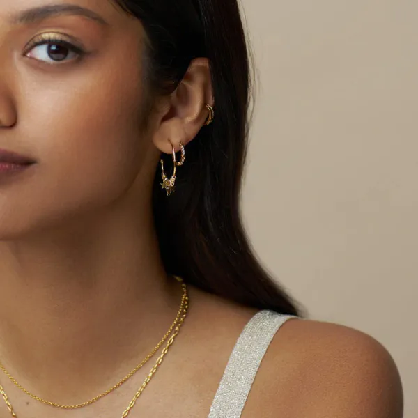 ORELIA | MIXED BEAD & STAR HOOP 