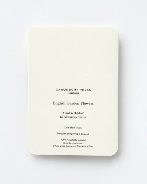 CANONBURY PRESS | DAHLIAS GREETING CARD 