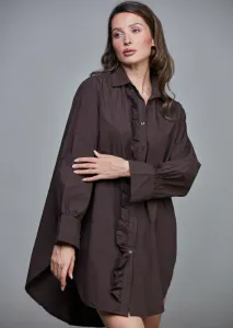 Hovedbilde SIXTY DAYS | GIRLFRIEND COTTON SHIRT | CHOCOLATE 