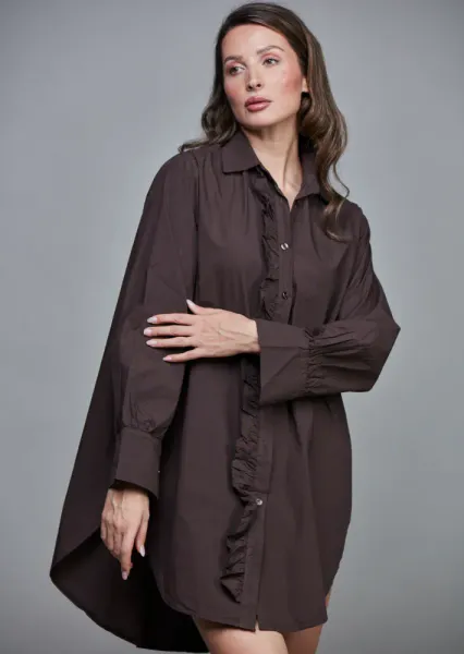 SIXTY DAYS | GIRLFRIEND COTTON SHIRT | CHOCOLATE 